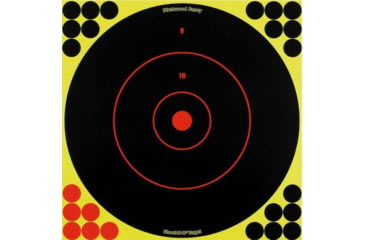 Image of A splatter paper target of a bull's eye. 