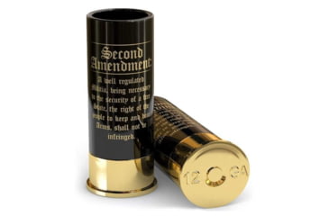 Image of Old Southern Brass 12 Gauge Shot Glasses Set of 4, 2nd Amendment, Black/Gold, 2 oz, OSB-12GSG-2ND