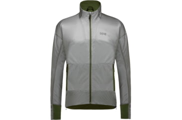 Image of GOREWEAR Drive WINDSTOPPERR Running Jacket Mens in Lab Gray/Utility Green Large Slim fit Windproof B17E7CE8, 100843-BFBH-XL