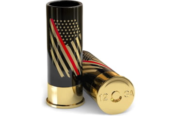 Image of Old Southern Brass 12 Gauge Shot Glasses Set of 4 - Thin Red Line Fire Fighter Flag 0885BF04, OSB-12GSG-TRL