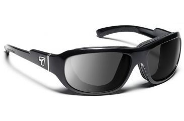 Image of 7 Eye Buran Single Vision Prescription Sunglasses, Glossy Black Frame, 220540SV