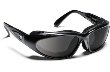 Image of 7 Eye 7eye Air Shield Sunglasses Cape, Sharp View Gray Polarized PC Lens, Glossy Black Frame, L-XL , Men 190553