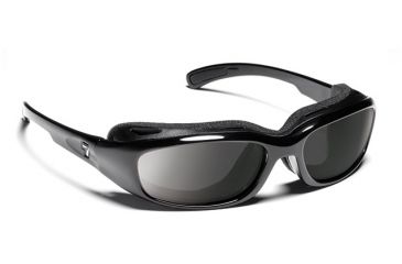 Image of 7 Eye 7eye Air Shield Sunglasses Churada, Sharp View Polarized Gray PC Lens, Glossy Black Frame, M-L , Men 160553