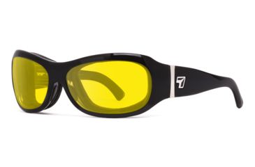 Image of 7Eye by Panoptix Briza AirShield RX Ready Sunglasses, Glossy Black Frame, SharpView Solar Yellow Lens, M-L, 310543