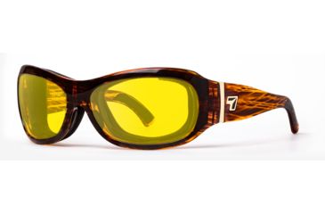 Image of 7Eye by Panoptix Briza Women's RX Ready Sunglasses, Sunset Tortoise Frame, SharpView Solar Yellow Lens, M-L, 310643