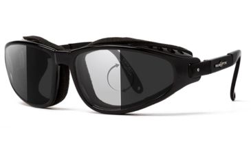Image of 7Eye by Panoptix Mens AirShield Raptor FX Sunglasses, RX Ready, Glossy Black Frame, Photochromic Day/Night DARKshift Lens, S-L 110516