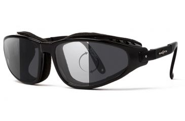 Image of 7Eye by Panoptix Mens AirShield Raptor FX Sunglasses, RX Ready, Glossy Black Frame, Photochromic Day/Night Eclypse Lens, S-L 110517