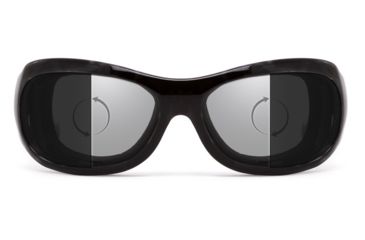 Image of 7Eye by Panoptix Womens AirShield Sedona Sunglasses, RX Ready, Black Pearl Frame, Photochromic Day/Night DARKshift Lens, M-L 325016