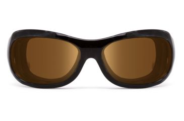 Image of 7Eye by Panoptix Womens AirShield Sedona Sunglasses, RX Ready, Black Pearl Frame, SharpView Polarized Copper Lens, M-L 325054