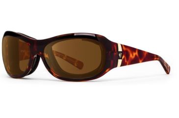 Image of 7Eye by Panoptix Womens AirShield Sedona Sunglasses, RX Ready, Light Tortoise Frame, SharpView Polarized Copper Lens, M-L 326054