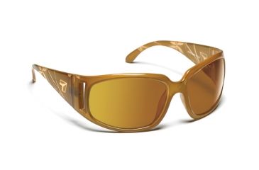 Image of 7 Eye Etched Taupe Crystal Sharp View Copper Sunglasses 774644