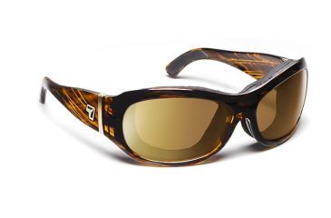 Image of 7eye 310642 Womens Briza Single Vision Sunglasses Airshield Sunset Tortoise Frames