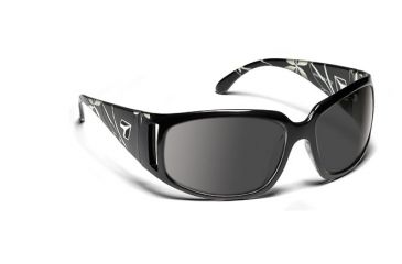 Image of 7eye 773246 Womens Tina Single Vision Sunglasses Active Lifestyle Etched Black Crystal Frames