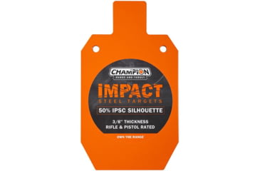 Image of Champion Traps and Targets Impact Steel Silhouette Target - 50% IPSC Rifle Rated, Orange, 44921C