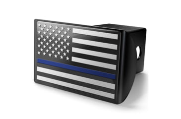Image of Old Southern Brass Thin Blue Line Police Flag Hitch Cover B0E7E32C, OSB-THC-TBL