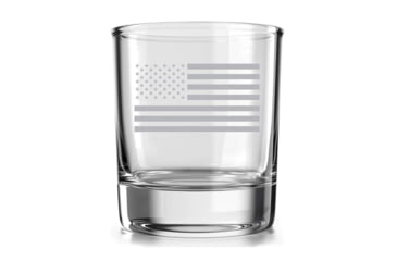 Image of Old Southern Brass American Flag Whiskey Glass, Clear, 10 oz, OSB-WG-FLAG