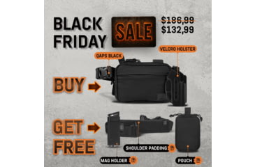 Image of 945 Industries BUNDLE QAPS CORDURAR CONCEALMENT BAG SMALL BLACK WITH KYDEX HOLSTER + shoulder pad / mag holder / pouch - free, BF25BUNDLEQAPS-BLACK-HOLSTER3-ACC