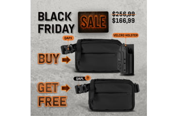 Image of 945 Industries BUNDLE QAPX CORDURAR CONCEALMENT BAG -LARGE BLACK WITH KYDEX HOLSTER + qapl bag large black - free, BF25BUNDLEQAPX-BLACK-HOLSTERFREE-QAPL-BAG