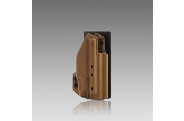 Image of 945 Industries KYDEX HOLSTER WITH VELCROR HOOK ATTACHMENT PANEL LIGHT BEARING COYOTE BROWN, KYDEX-HOLSTER-VELCRO-LIGHTBEARING-COYOTEBROWN
