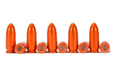 Image of A-Zoom Snap-Cap Training Rounds Pack, 9mm Luger, 10 Pack, Orange, 15416