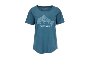 Image of Simms Fishing Products Floral Trout T-Shirts - Womens, Grey Heather, M, 13520-067-30