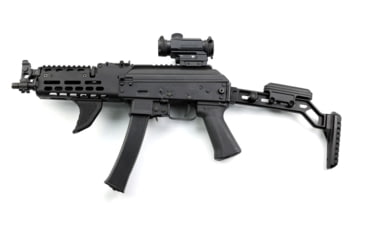 Image of A3 Industries Kalashnikov KP9 Folding AK Stock - Offset Extension Buttplate w/ A3T Rubber Pad, Black, DFS-KP9-OFF-BP2