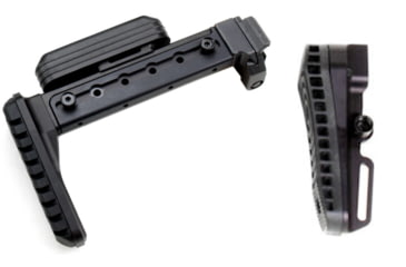 Image of A3 Industries Adjustable Length Modular Folding Stock, Straight Extension, Magpul 2 Butt-Plate, Black, 6-1/8in-9-1/2in, ALMS-STR-MP2