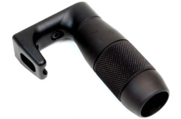 Image of A3 Industries Compact Shorty Vertical Grip w/ Integrated Handstop, 90 Degree, 3.00in Knurled Aluminum Grip, Aluminum Base, Black, VFG-117