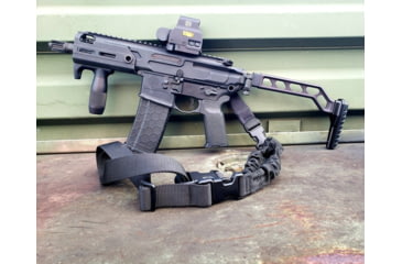 Image of A3 Industries Modular Folding Stock, Sig Hinge Mount, 6.25In Offset Extension Arm, Minimalist Aluminum Butt-Plate, Black, MS-H3-6.25-OFF-BP1