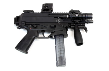 Image of A3 Industries Modular Vertical Foregrip For B&amp;T APC-K, 100 Degree, w/ Hand-Stop And 2.75In HK Grooved Aluminum Grip, Polymer Base, Black, VFG-141