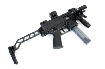 Image of A3 Industries Modular Vertical Foregrip For B&amp;T APC-K, 100 Degree, w/ Hand-Stop And 3.00In Knurled Aluminum Grip, Polymer Base, Black, VFG-142