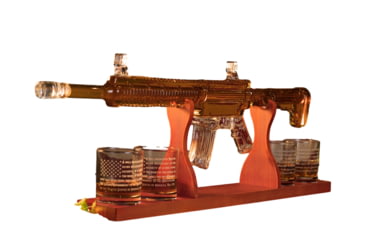 Image of Old Southern Brass AR-15 Glass Decanter w/ Constitution Whiskey Glasses Set, Clear, One Size, OSB-5PCSET-AR15