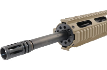 Image of ABC RIFLE COMPANY AR-15 5.56x45mm NATO 16in Barrel 12in Quad Rail Upper Receiver, 1-8 Twist, 1/2x28, A2 Style Muzzle Brake, Nitride, Cerakote Flat Dark Earth, UPPER15-QR12-CFDE