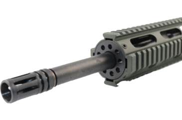 Image of ABC RIFLE COMPANY AR-15 5.56x45mm NATO 16in Barrel 12in Quad Rail Upper Receiver, 1-8 Twist, 1/2x28, A2 Style Muzzle Brake, Nitride, Cerakote Olive Drab Green, UPPER15-QR12-COD