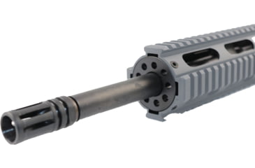 Image of ABC RIFLE COMPANY AR-15 5.56x45mm NATO 16in Barrel 12in Quad Rail Upper Receiver, 1-8 Twist, 1/2x28, A2 Style Muzzle Brake, Nitride, Cerakote Sniper Grey, UPPER15-QR12-CSG