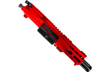 Image of ABC RIFLE COMPANY AR .40 S&amp;W Billet Pistol 4in Barrel Custom M-LOK Handguard Complete Upper Receiver w/BCG And Charging Handle, Red, UA40B-MLHSTP4-RD