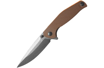 Image of ABKT Tac Catalyst Linerlock Folding Knife, 3.5 stonewash finish D2 tool steel blade, Tan textured G10 handle, AB1026T