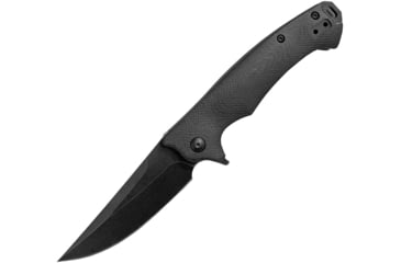 Image of ABKT Tac Night Stalker Linerlock, 4.5in Closed, 3.5in Black Stonewash D2 Tool Steel Blade, Black G10 Handle, AB007B