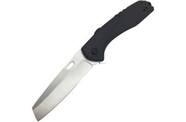 Image of ABKT Tac Warthog Linerlock, 4.5in Closed, 3.25in Satin D2 Tool Steel Wharncliffe Blade, Black Micarta Handle, Thumb Pull, Pocket Clip, Black, AB046