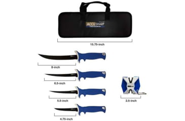 Image of AccuSharp 6-Piece Fillet Knife Kit, 6.5in, Stainless Steel, Blue Handle, 737C