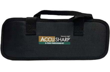 Image of AccuSharp 6-Piece Processing Kit, 4in, 420 Stainless Steel, Caping/Gutting/Butcher Blades, Orange Handle, 738C