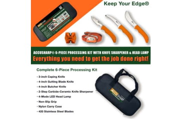 Image of Accusharp 6-piece Processing Kit W/sharpener &amp; Headlamp