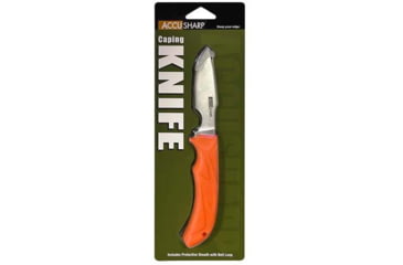 Image of AccuSharp Caping Knife, 3.5in, 420 Stainless Steel, Orange Thermoplastic Rubber Handle, 731C