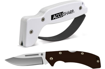 Image of AccuSharp Lockback/Sharpener Combo, 4.5in Closed, 3.25in Satin SS Blade, Black G10 Handle, Thumb Stud, Pocket Clip, Includes White And Black Pull Through Knife And Tool Sharpener, 717C