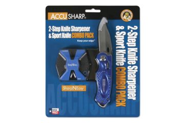 Image of Accusharp Sharp-N-Easy 2-Step Sharpener and Sport Knife, Blue 4004696