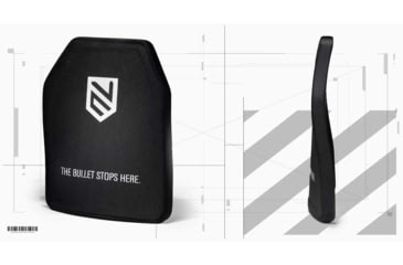 Image of Ace Link Armor Level 3+ Multi-Curve Special Threat Armor Plate, Black, 10x12in, B-AP-3P-1012-SIC-MC