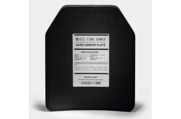 Image of Ace Link Armor Level 3+ Multi-Curve Special Threat Armor Plate, Black, 10x12in, B-AP-3P-1012-SIC-MC