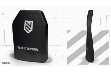 Image of Ace Link Armor Level 4 SA Multi-Curve Armor Plate, Black, 10X12in, B-AP-4-1012-SIC-MC-SA