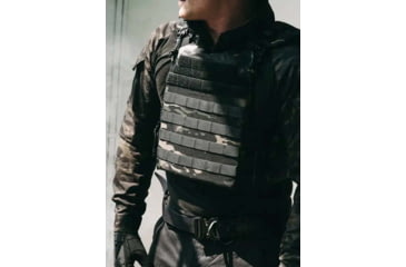 Image of Ace Link Armor Quadrelease Tactical Plate Carrier, MOLLE, Black Camo, Large, B-PC-QRD-NW-L-ML