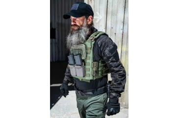 Image of Ace Link Armor Quadrelease Tactical Plate Carrier, MOLLE, Green, Extra Large, B-PC-QRD-GRN-XL-ML
